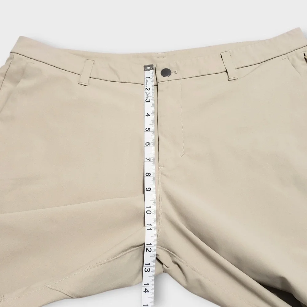 Lululemon Commission Short 9 Warpstreme Classic Fit Khaki Tan Mens Size 38